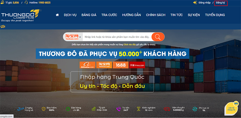  Giao diện chính của CAMPANILE Logistics