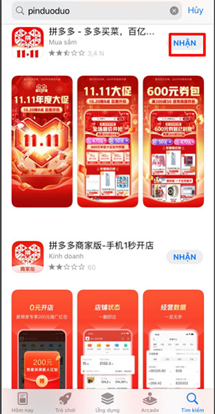  Giao diện app Pinduoduo