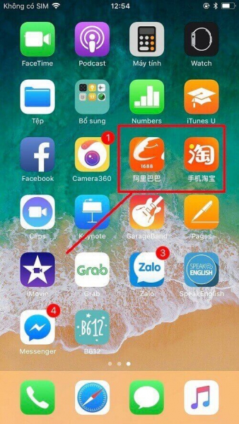 Tải app mua hàng taobao hoặc 1688 về tùy theo nhu cầu