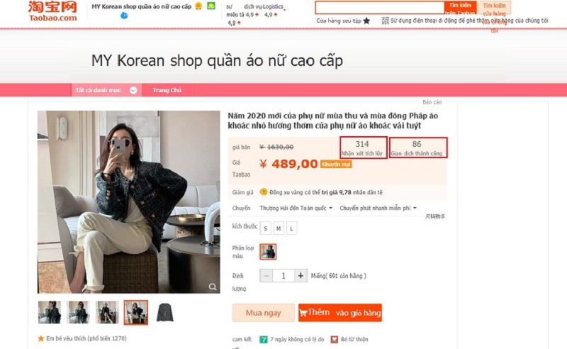 cách đánh giá trên taobao