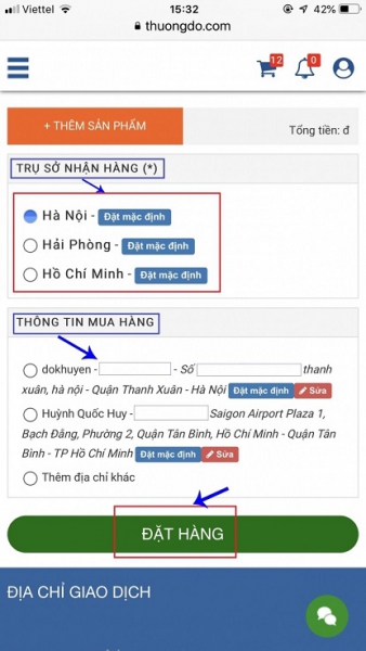 công cụ đặt hàng thương đô