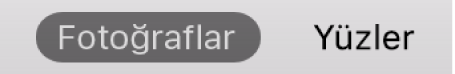 Araç çubuğunda Fotoğraflar veya Yüzler düğmeleri.