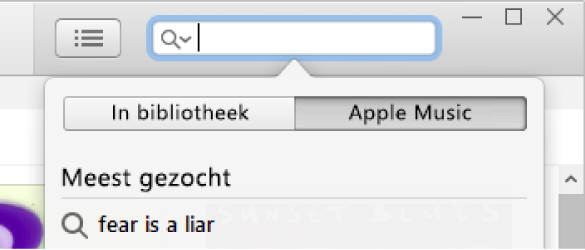 Het zoekveld voor Apple Music.