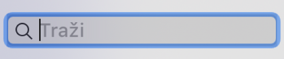 Polje za pretraživanje u prozoru aplikacije Glazba.