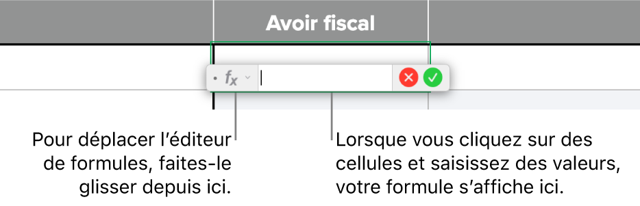 L’éditeur de formules.