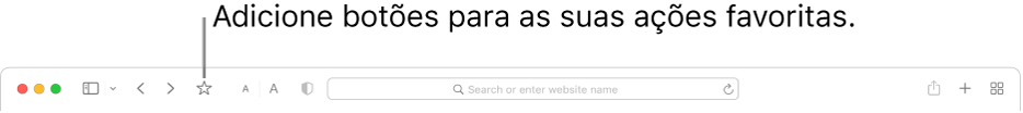 Uma barra de ferramentas a apresentar um botão que pode adicionar às suas ações favoritas.