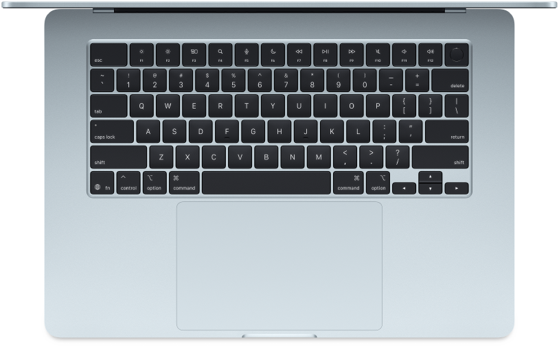 Top view of MacBook Air.