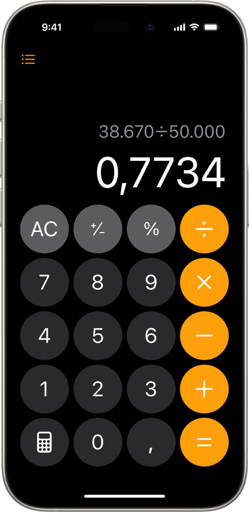 La calculadora bàsica és oberta a l’iPhone.